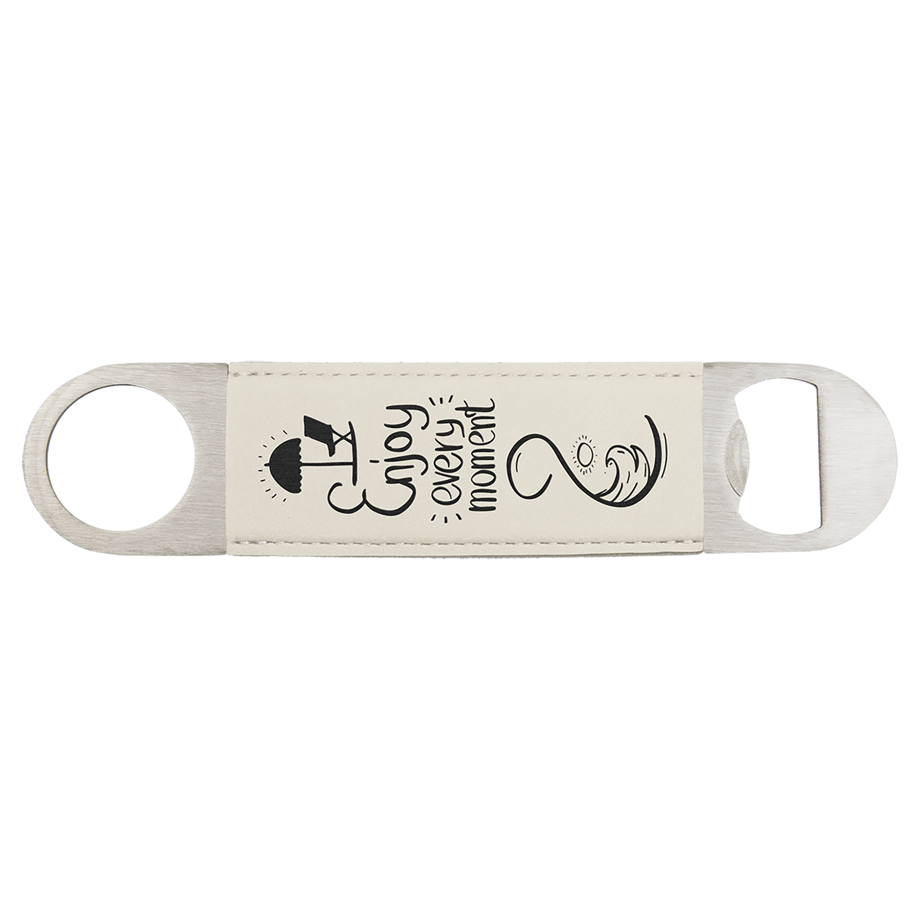 Bottle Opener, Leatherette and Stainless Steel